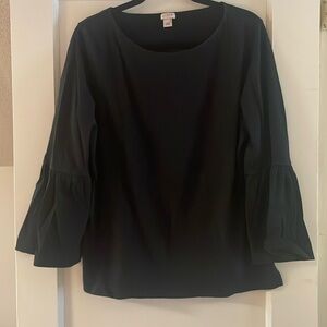 J. Crew bell sleeve black top